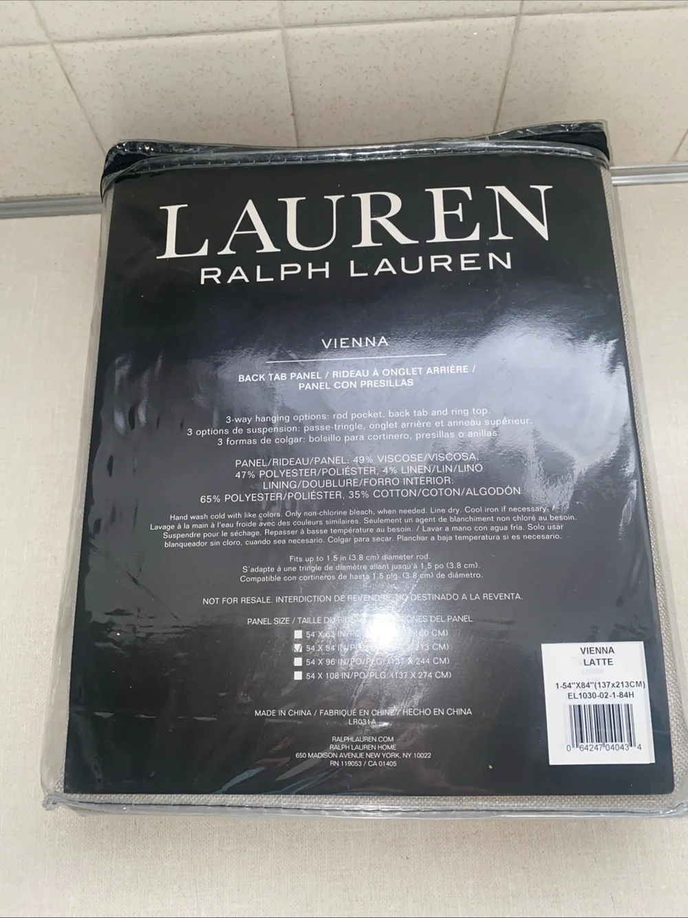 Lauren Ralph Lauren Vienna Back Tab Panel Curtain 54